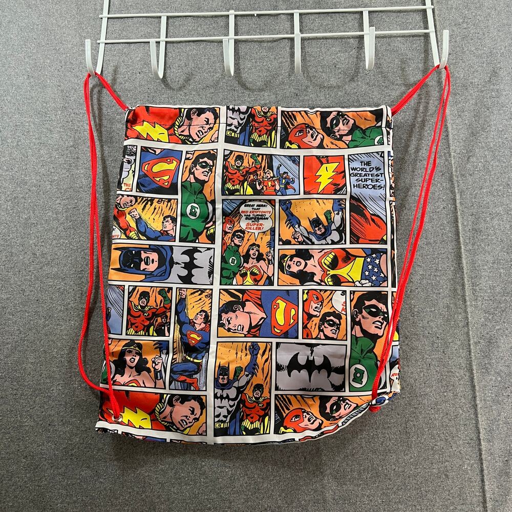 DC Comics Pull String Bag Backpack Multi Color - Picture 2 of 11